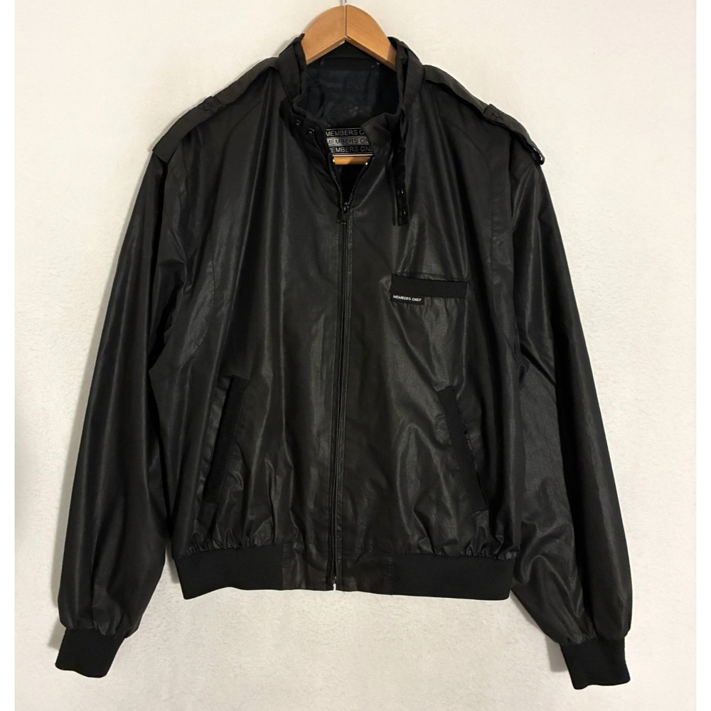 Vtg Members Only Jacket Men Size 44 Full Zip Racer Bomber Windbreaker Moto Retro